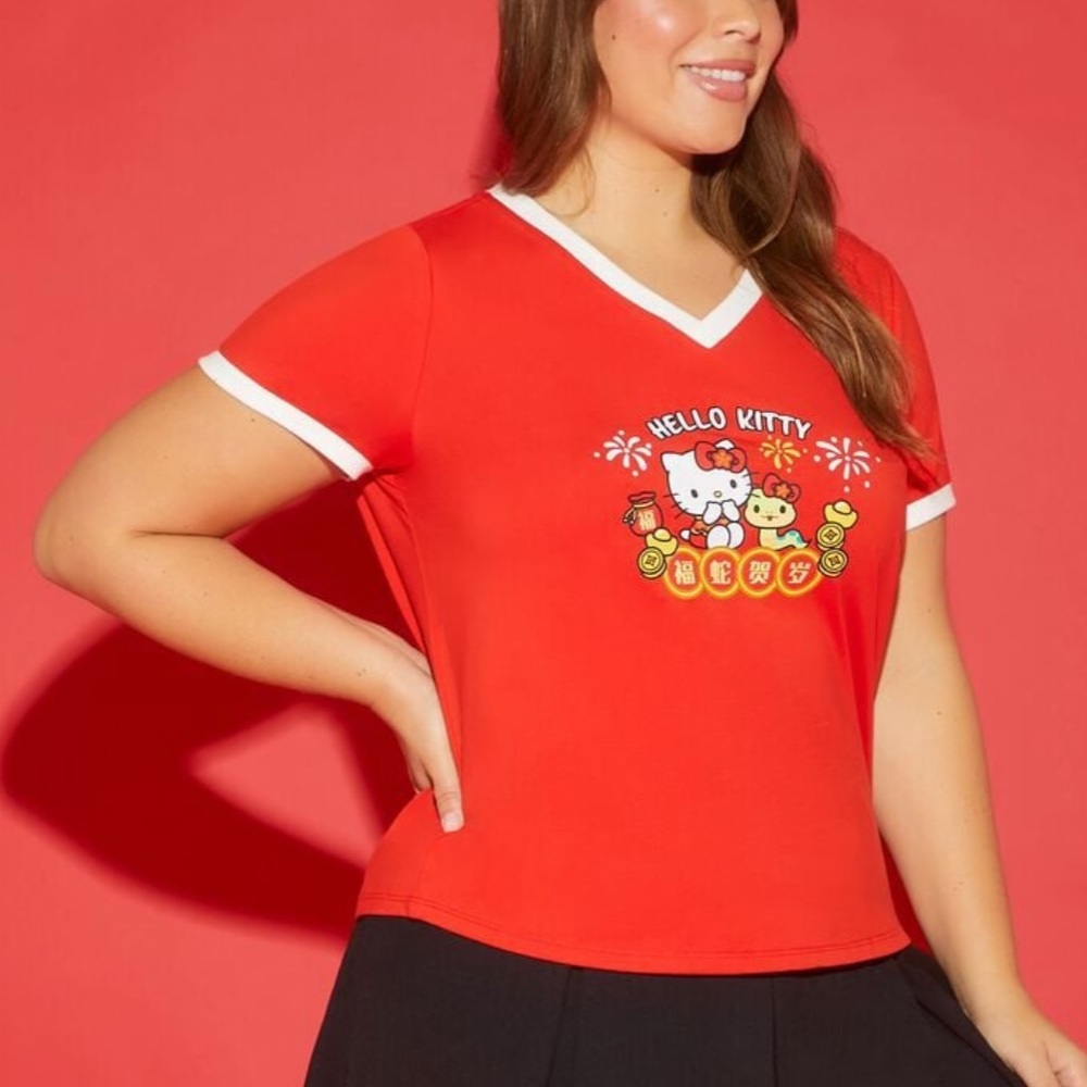 Hello Kitty Red Lunar New Year Graphic T-Shirt - Picture 3 of 16